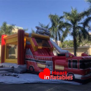 Fire Truck Combo Water Slide Bouncy 9mLx4mWx4mH