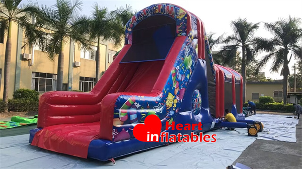 Blue Party Time Obstacle Couse 42.5ft x 11ft x 17ft