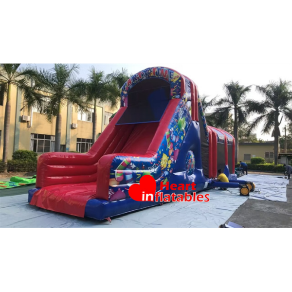 Blue Party Time Obstacle Couse 42.5ft x 11ft x 17ft