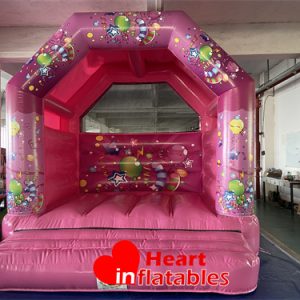 Lit de saut de ballon rose 12ft x 12ft x 10ft