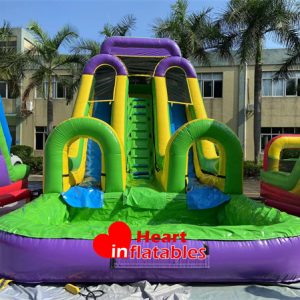 18ft Dual Lane Purple Green Water Slide