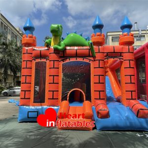 Orange Castle Bouncy Slide 6m x 5m