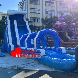 23ft Single Lane Blue Wave Water Slide