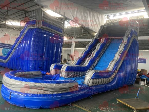 20ft Marble Blue Water Slide