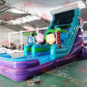 18ft Flowers Marble Single Lane Water Slide