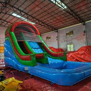 16ft Blue Green Red Single Lane Water Slide