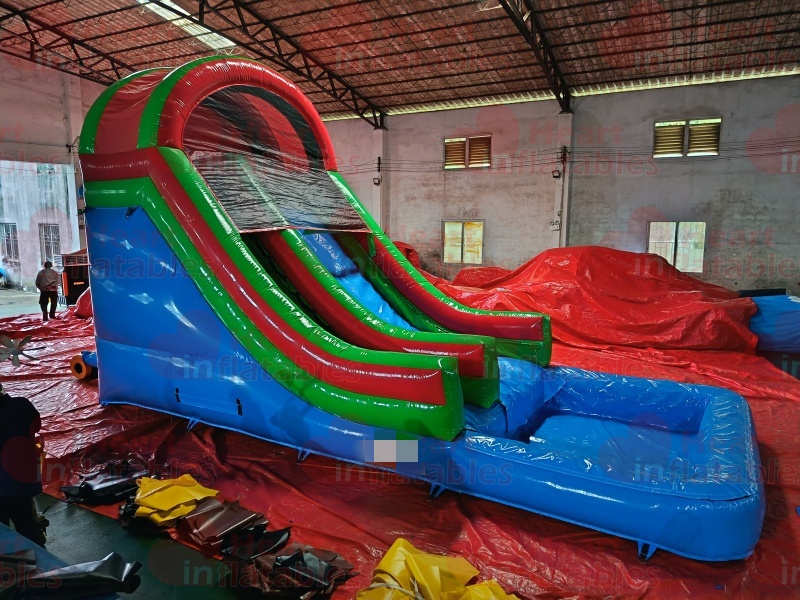 16ft Blue Green Red Single Lane Water Slide3 16ft Blue Green Red Single Lane Water Slide