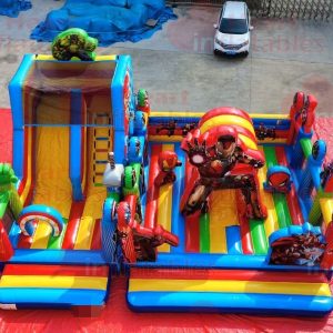 10m × 7.5m × 5.2m Inflatable Avengers Funland 2 parts