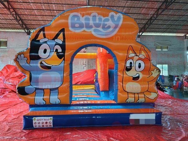 4m × 4m × 3.5m Inflatable Bluey Jumper Slide Combo - Heart Inflatables ...