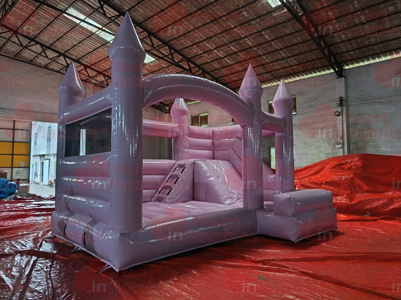 Inflatable Macaron Pink Wedding Jumper Slide Combo2 Inflatable Macaron Pink Wedding Jumper Slide Combo