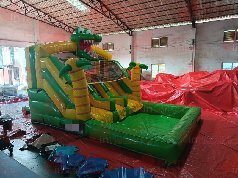 13ft Crocodile Dual Lane Water Slide3 13ft Crocodile Dual Lane Water Slide