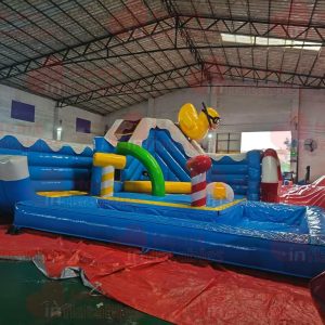 15ft Yellow Duck Spray Water Slide with Pool