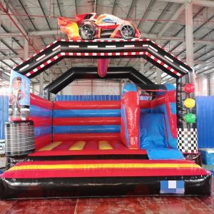 Inflatable Car Racing Jumper with slide
