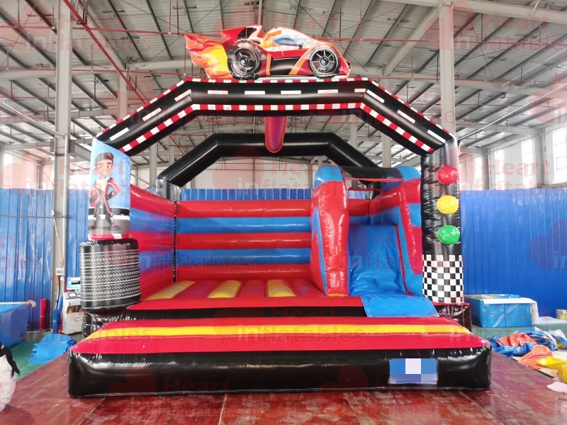 Inflatable Car Racing Jumper with slide1 Inflatable Car Racing Jumper with slide
