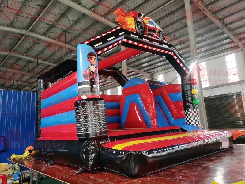 Inflatable Car Racing Jumper with slide2 Inflatable Car Racing Jumper with slide