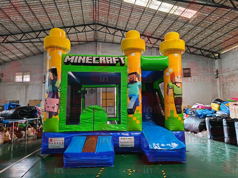 Inflatable Minecraft Jumper Slide Combo1 Inflatable Minecraft Jumper Slide Combo