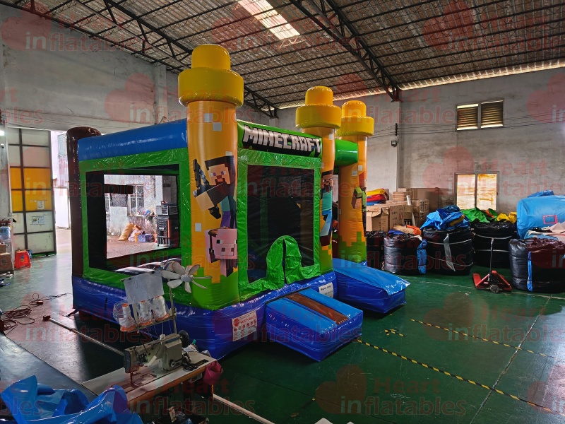 Inflatable Minecraft Jumper Slide Combo2 Inflatable Minecraft Jumper Slide Combo